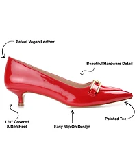 Journee Collection Women's Rumi Pointed Toe Kitten Heel Pumps
