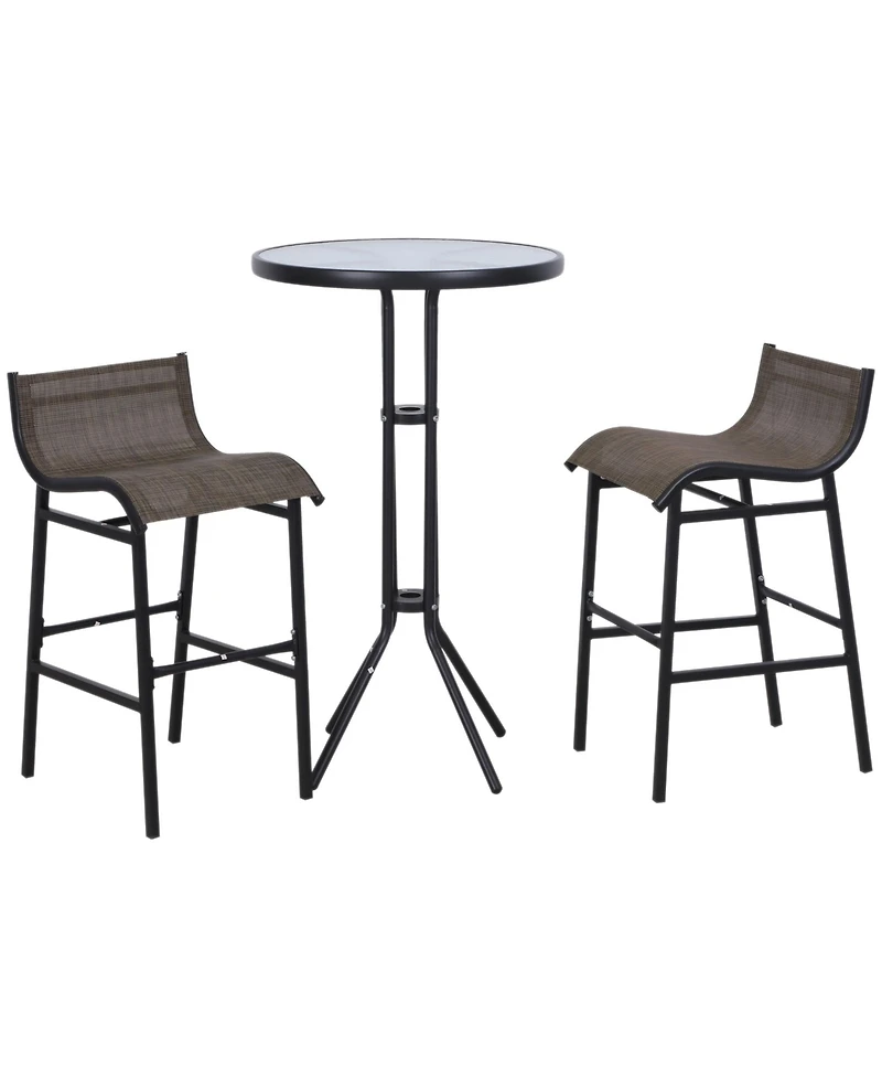 Outsunny 3 Piece Bar Height Outdoor Bistro Set for 2,