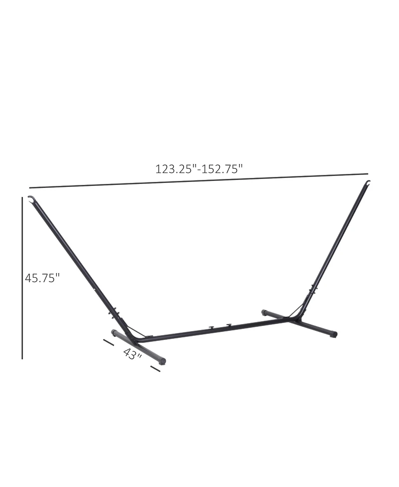 Outsunny Universal Hammock Stand 10-13ft Adjustable Steel Stand Space-Saving and Portable Carrying for Indoor and Outdoor Use, Black