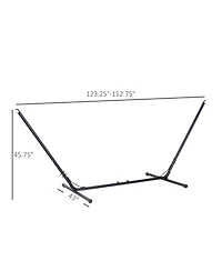 Outsunny Universal Hammock Stand 10-13ft Adjustable Steel Stand Space-Saving and Portable Carrying for Indoor and Outdoor Use, Black