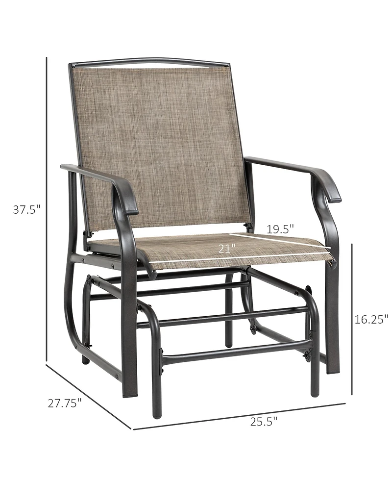 Outsunny 2pc Outdoor Glider Chair Set, Patio Swing Armchair Furniture,