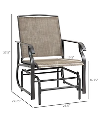 Outsunny 2pc Outdoor Glider Chair Set, Patio Swing Armchair Furniture,