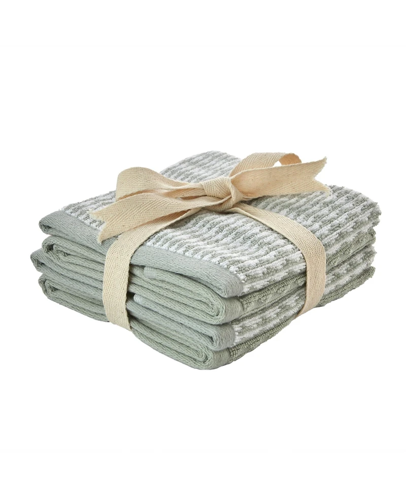 Skl Home Long Borough Turkish Cotton 4 Piece Washcloth Set, 12" x