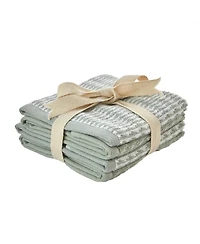 Skl Home Long Borough Turkish Cotton 4 Piece Washcloth Set, 12" x