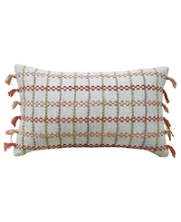Vibhsa Linden Street Handwoven Knotted Edging Decorative Pillow, 14" x 24"
