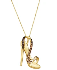 Le Vian Ombre Chocolate Ombre Diamond & Nude Diamond High Heel Sandal Pendant Necklace (3/4 ct. t.w.) in 14k Gold, 18" + 2" extender
