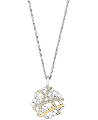 Effy Diamond Intertwining 18" Pendant Necklace (1/4 ct. t.w.) in Sterling Silver & 14k Gold-Plate
