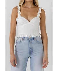endless rose Women's Ruffle Detail Bustier Top