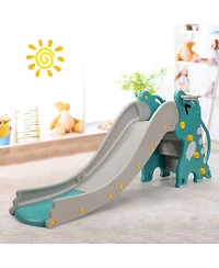 4 in 1 Kids Climber Slide Play Set w/Basketball Hoop & Toss Toy Indoor & Outdoor