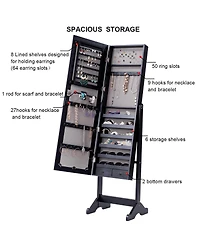 Mirrored Jewelry Cabinet Storage Organizer Drawers
