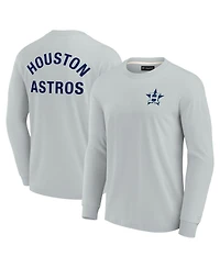 Men's and Women's Fanatics Signature Gray Houston Astros Super Soft Long Sleeve T-shirt