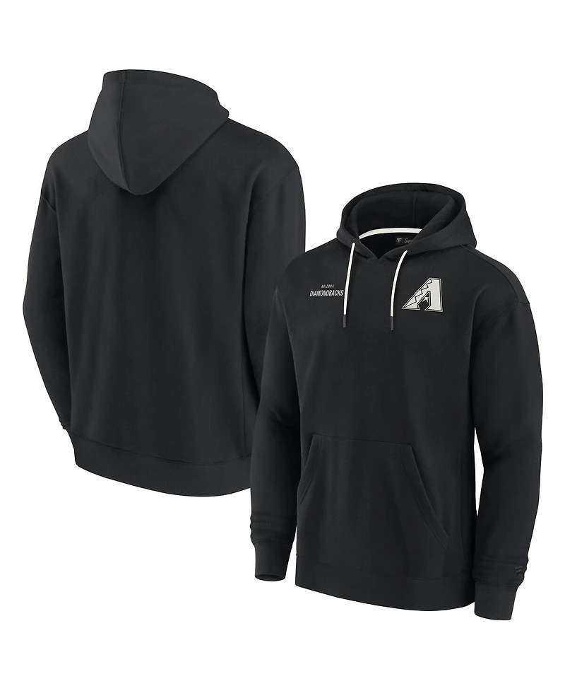 Men's and Women's Fanatics Signature Black Arizona Diamondbacks Super Soft Fleece Pullover Hoodie