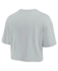 Women's Fanatics Signature Gray Green Bay Packers Super Soft Short Sleeve Cropped T-shirt
