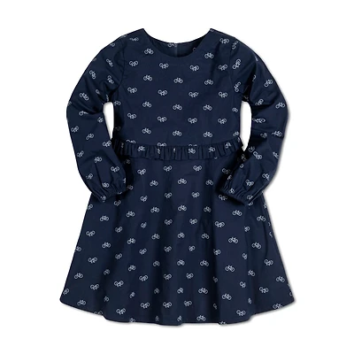 Hope & Henry Toddler Girls Long Sleeve Ruffle Waist Dress