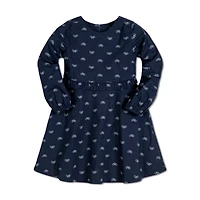 Hope & Henry Toddler Girls Long Sleeve Ruffle Waist Dress