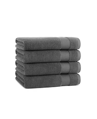 Arkwright Home Host and Bath Towels (4 Pack), Solid Color Options, 27x54 in, Double Stitched Edges, 600 Gsm, Soft Ringspun Cotton, Stylish Stripe