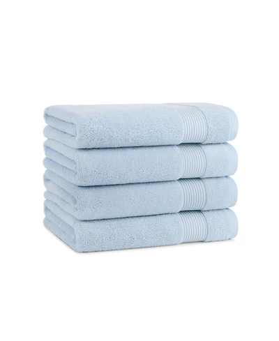 Arkwright Home Host and Bath Towels (4 Pack), Solid Color Options, 27x54 in, Double Stitched Edges, 600 Gsm, Soft Ringspun Cotton, Stylish Stripe