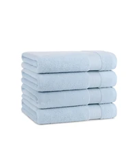 Arkwright Home Host and Bath Towels (4 Pack), Solid Color Options, 27x54 in, Double Stitched Edges, 600 Gsm, Soft Ringspun Cotton, Stylish Stripe
