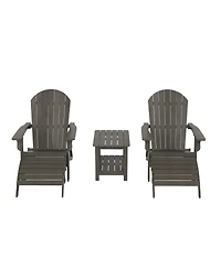 WestinTrends 5-Piece Outdoor Adirondack Chair with Ottoman and Side Table Set