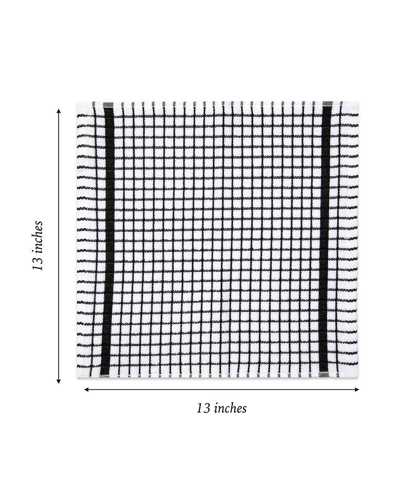 Sloppy Chef Classic Checkered Dishcloths (Pack of 8), 100% Cotton. Color Options, 13x13 in.
