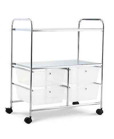 4Drawer Rolling Storage Cart shelf Scrapbook Paper Office School Organizer