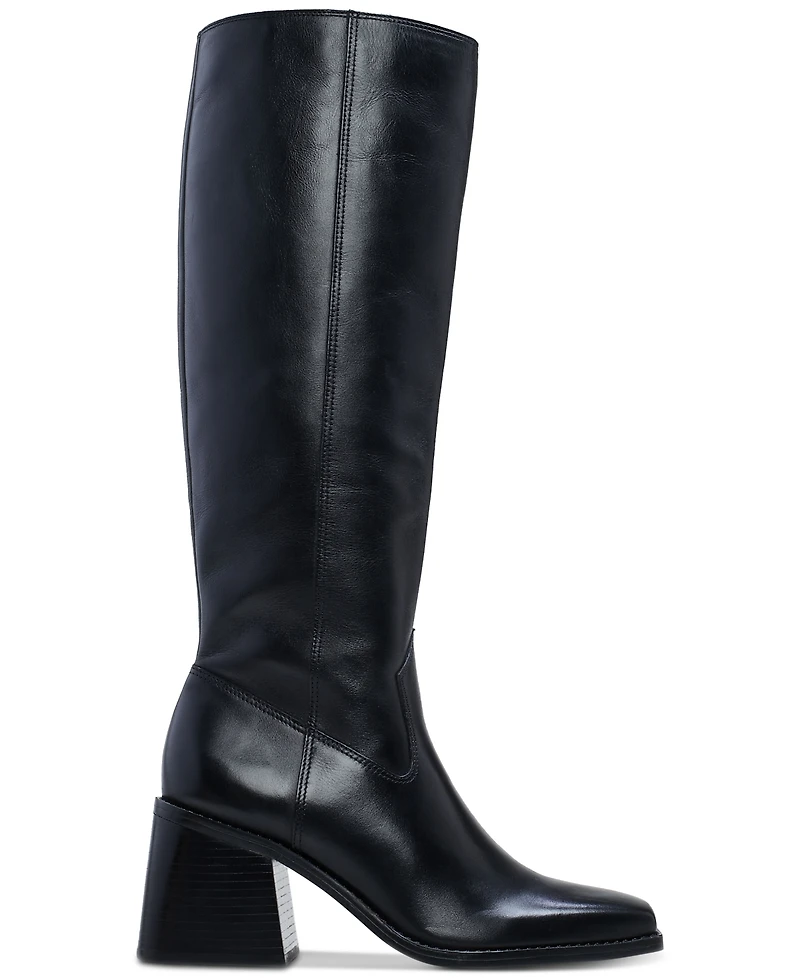 Vince Camuto Womens's Sangeti Snip-Toe Block-Heel Extra Wide-Calf Knee-High Boots