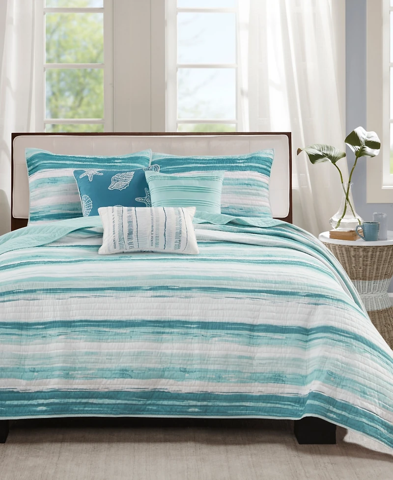 Madison Park Marina Printed 6 Piece Quilt Set