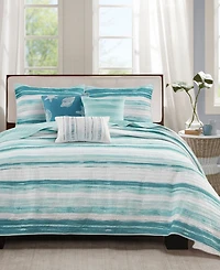 Madison Park Marina Printed 6 Piece Quilt Set