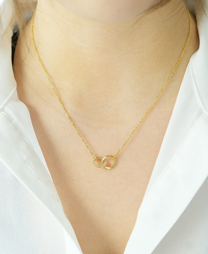 Audrey by Aurate Diamond Connected Circles 18" Pendant Necklace (1/10 ct. t.w.) in Gold Vermeil, Created for Macy's