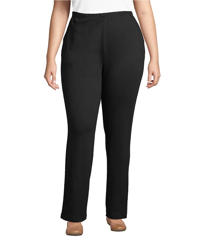 Lands' End Plus Sport Knit High Rise Pants