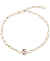 Amethyst Bezel Ankle Bracelet (1/5 ct. t.w.) in 14k Gold-Plated Sterling Silver