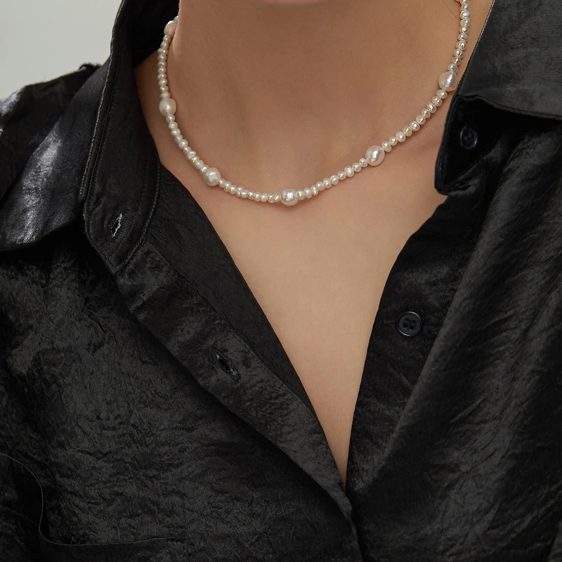 18K Gold Plated Mixed Large & Small Freshwater Pearl