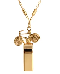 2028 Gold-Tone Bike Whistle Necklace