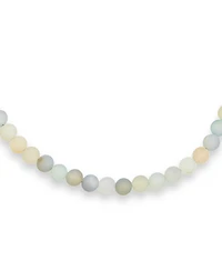 Bling Jewelry Plain Simple Very Light Aqua Multi Shades Natural Aquamarine Round 10MM Bead Strand Necklace Silver Plated Clasp