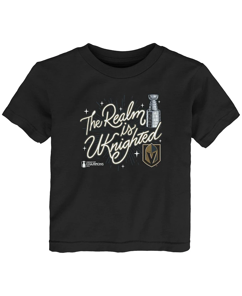Toddler Boys and Girls Fanatics Black Vegas Golden Knights 2023 Stanley Cup Champions Celebration T-shirt