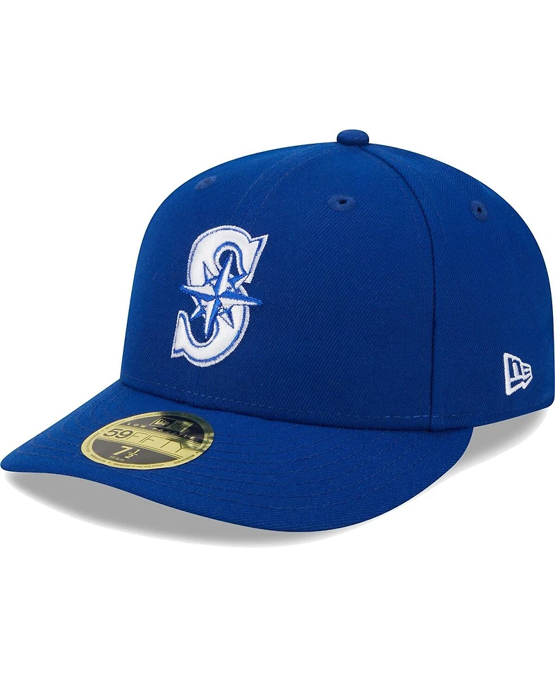 Men's New Era Royal Seattle Mariners White Logo Low Profile 59FIFTY Fitted Hat