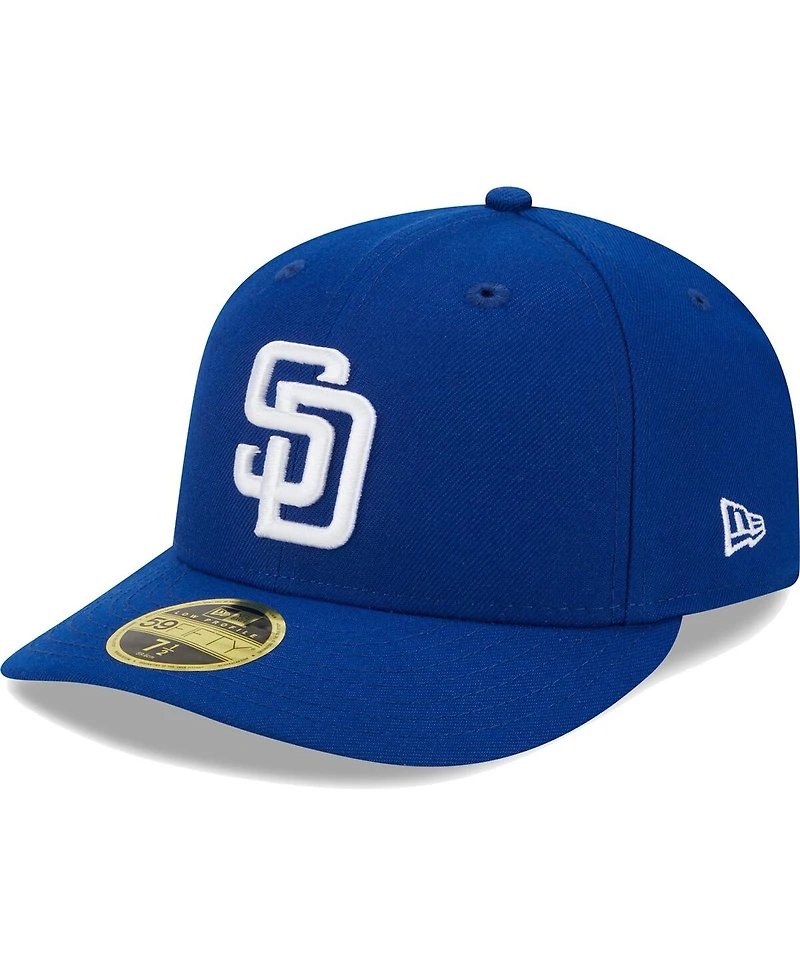 Men's New Era Royal San Diego Padres White Logo Low Profile 59FIFTY Fitted Hat