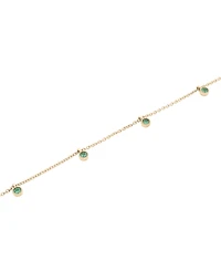 Lab-Grown Emerald Dangle Bezel Ankle Bracelet (1/5 ct. t.w.) in 14k Gold-Plated Sterling Silver