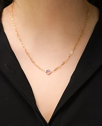 Amethyst Bezel Cluster Pendant Necklace (1/5 ct. t.w.) in 14k Gold-Plated Sterling Silver, 16" + 2" extender