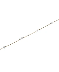 Cultured Freshwater Pearl (3mm) Station Anklet Bracelet