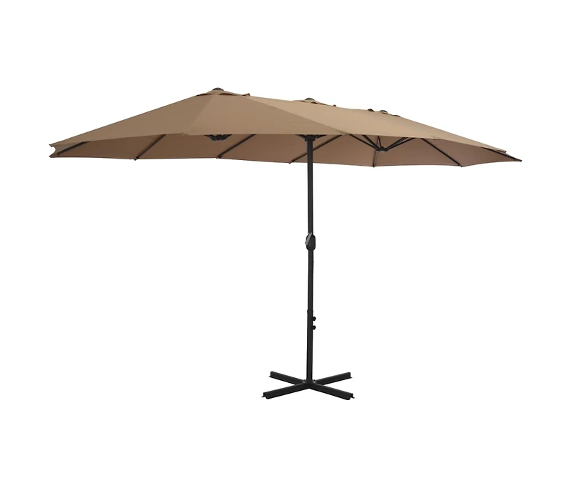 Outdoor Parasol with Aluminum Pole 181.1"x106.3" Taupe