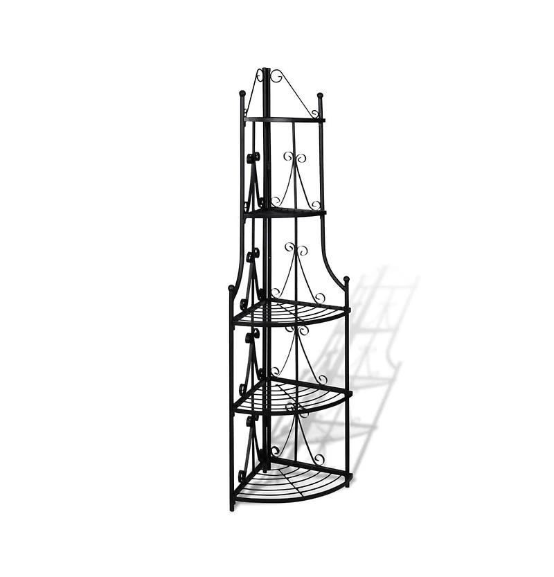 Corner Plant Rack Black 14.2"x23.6"