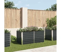 Raised Garden Bed Anthracite 63"x31.5"x30.3" Galvanized Steel