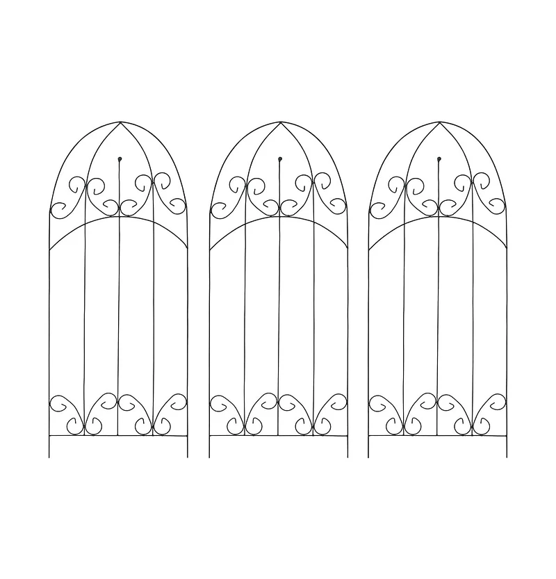 Plant Climbing Racks 3 pcs Black 15.7"x39.4" Iron