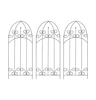 Plant Climbing Racks 3 pcs Black 15.7"x39.4" Iron