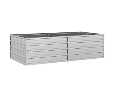 Garden Raised Bed 63"x31.5"x17.7" Galvanized Steel Silver