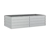 Garden Raised Bed 63"x31.5"x17.7" Galvanized Steel Silver