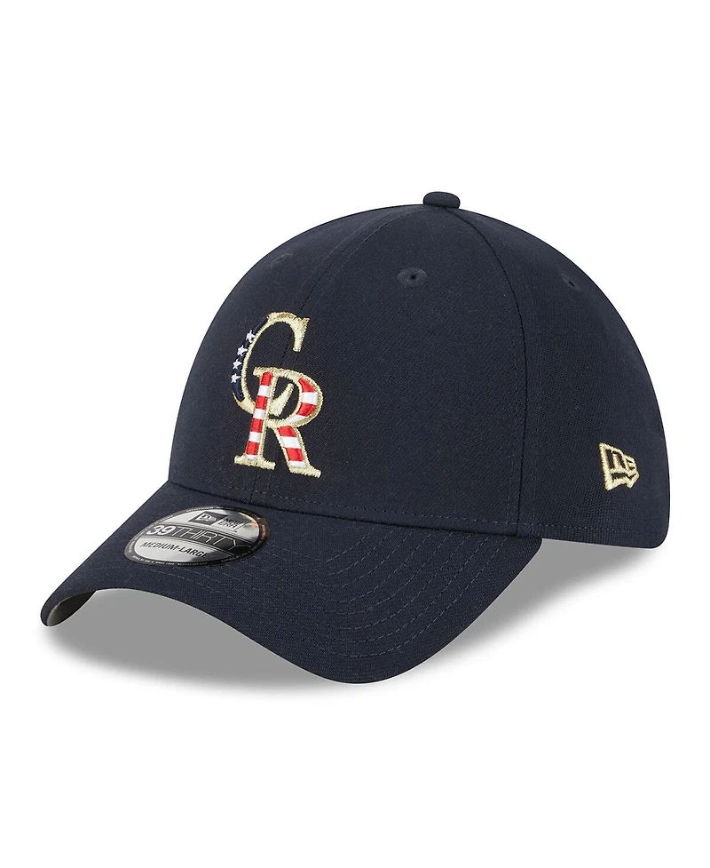 Men's New Era Navy Colorado Rockies 2023 Fourth of July 39THIRTY Flex Fit Hat