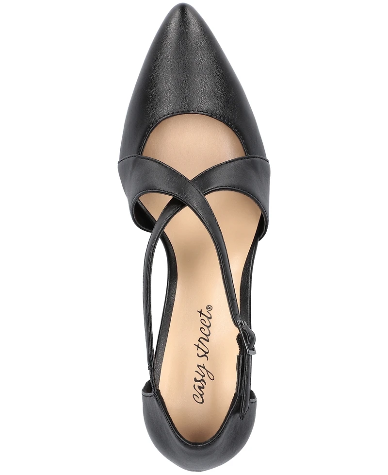 Easy Street Women's Elegance Cross Strap Front Pumps