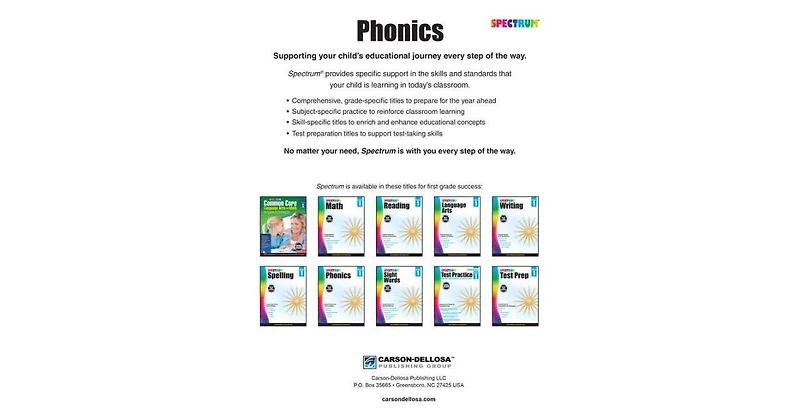 Spectrum Phonics, Grade 1 by Spectrum Compiler